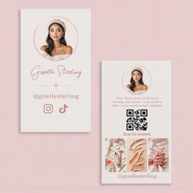 Modern Blush Pink Social Media Influencer Business Card (Creator Uploaded)