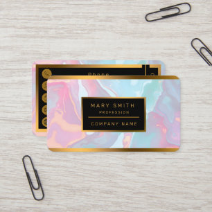 Modern Blush Pink Soft Mint Gold Luxury Collection Business Card