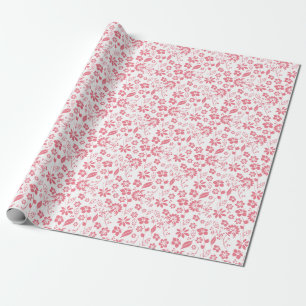 Modern Blush Pink Spring Flower Pattern Wrapping Paper
