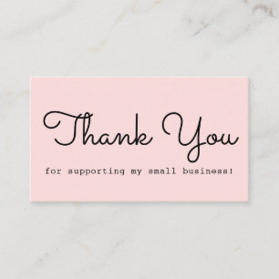 Modern Blush Pink Thank You Business Card