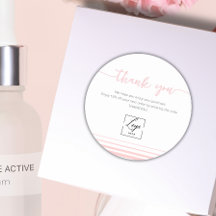 Modern Blush pink Thank You Order Inser
