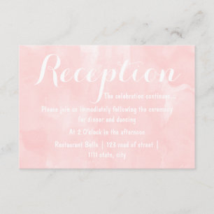 Modern blush pink watercolor wedding reception enclosure card