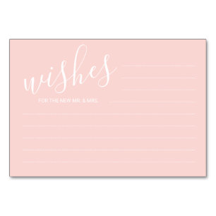 Modern Blush Pink Wedding Advice&Wishes Cards