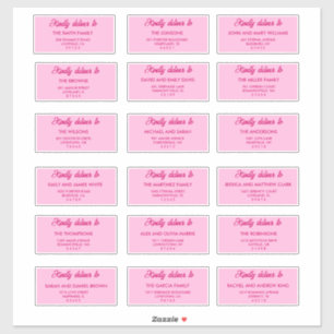 Modern Blush Pink Wedding Guest Address Labels
