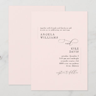 Modern Blush Pink Wedding Invitation
