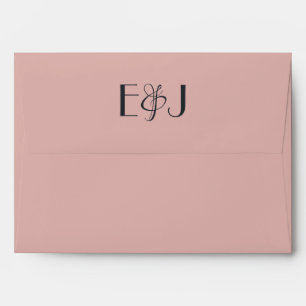 Modern Blush Pink Wedding Invitation Envelope