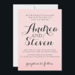 Modern Blush Pink Wedding Invitations<br><div class="desc">Beautiful blush pink background makes the elegant text standout. The invitation is fully customisable,  so you will be able to play with fonts,  font colours,  and even change the background to a solid colour by clicking the "Customise It" button.</div>