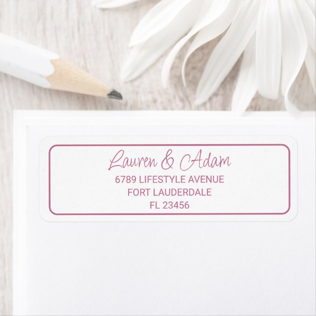 Modern Blush Pink Wedding Return Address Label (Insitu)