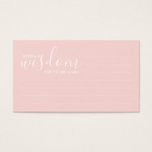 Modern Blush Pink Wedding Words of Wisdom