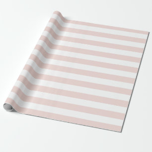 Modern blush pink white bold stripes girly chic wrapping paper