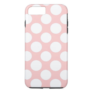 Modern Blush Pink White Polka Dots Pattern iPhone 8 Plus/7 Plus Case
