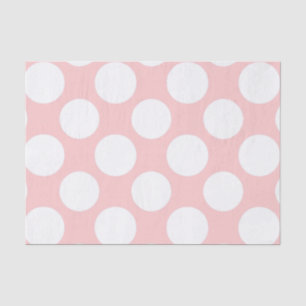 Modern Blush Pink White Polka Dots Pattern Tissue Paper
