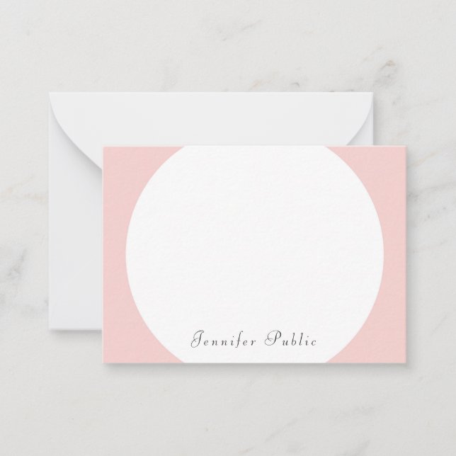 Modern Blush Pink White Script Template Elegant (Front)