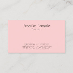 Modern Blush Pink White Simple Template Elegant Business Card