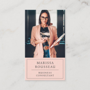 Modern Blush Professional Business Photo Business Card