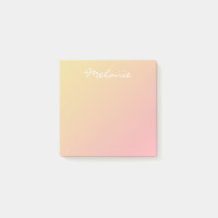 Modern Blush Rose Coral Gold Ombre Script