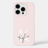 Modern Blush Rose Personalised Monogram Name - 