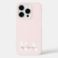 Modern Blush Rose Personalised Monogram Name -