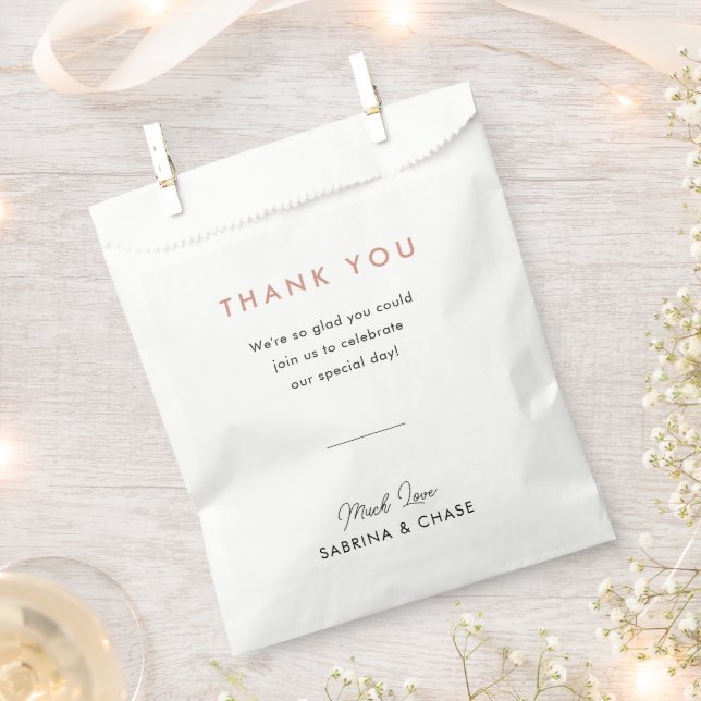 Modern Blush Rose Wedding Thank Favour Bags (Clipped)