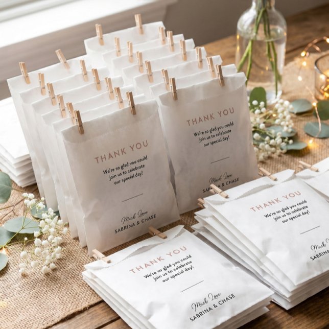 Modern Blush Rose Wedding Thank Favour Bags (Creator Uploaded)