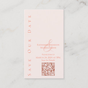Modern Blush-Save the Date-QR code- Business Card