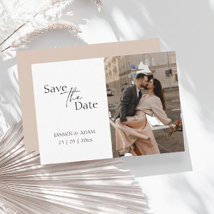 Modern Blush Script Photo Wedding Save the Date