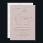 Modern Blush Simple Calligraphy Wedding Invitation<br><div class="desc">Simple Two tone Taupe blush musk Modern Wedding Invitation for a modern wedding formal or informal. Taupe with impressive modern calligraphy.</div>