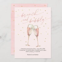 modern blush simple pop the bubbly, chic champagne