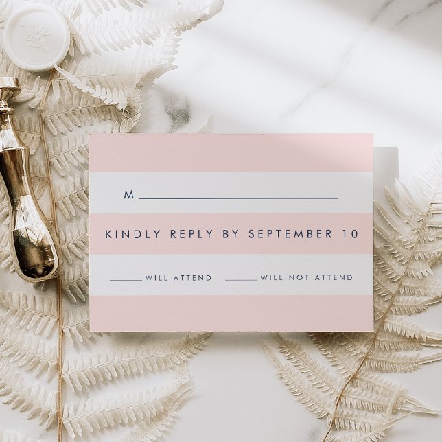 Modern Blush Stripe RSVP (Creator Uploaded)