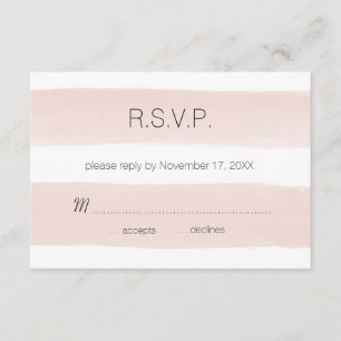 Modern Blush Stripes RSVP Card