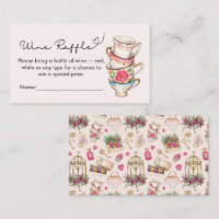 Modern Blush Tea Party Bridal Wine Raffle