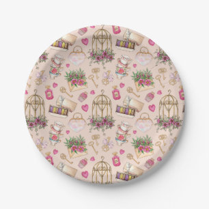 Modern Blush Tea Party Paper Plate
