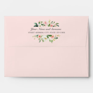 Modern Blush Vintage Flower Wedding V4 Envelope
