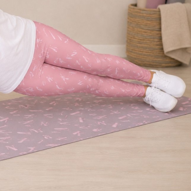 Modern Blush Watercolor Pink Letter Pattern Leggings (Creator Uploaded)