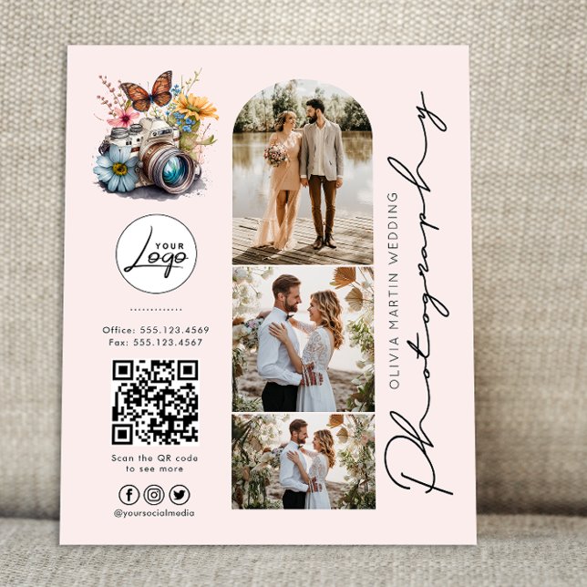 Modern Blush Wedding Photography Pricing Flyer (Creator Uploaded)