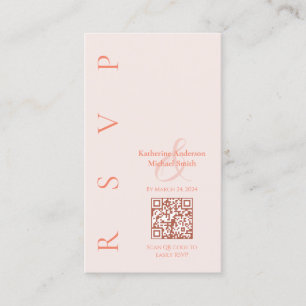 Modern Blush--Wedding RSVP Business Card