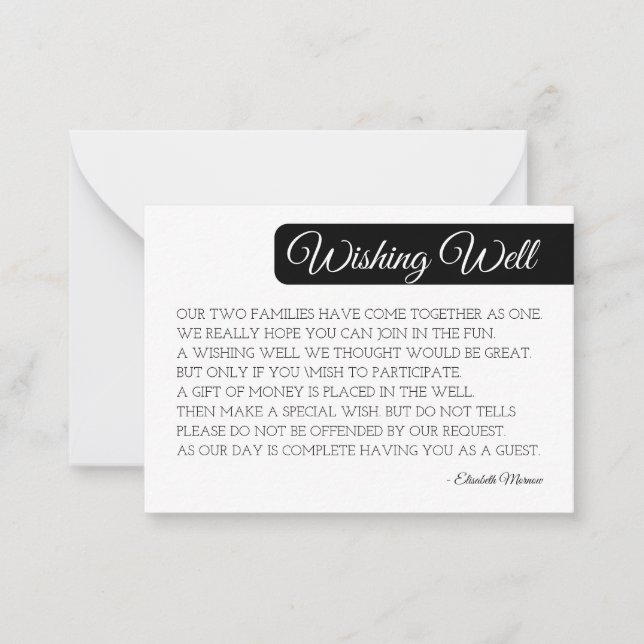 Modern Blush Wishing Well Card Template - Minimali (Front)