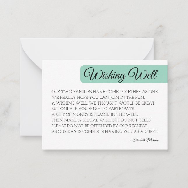 Modern Blush Wishing Well Card Template - Minimali (Front)