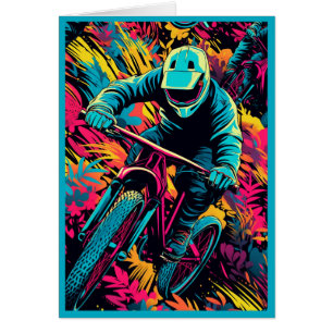 Modern Bmx Racer Greeting Card