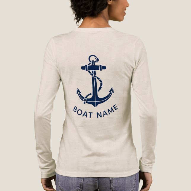 Modern Boat Anchor Beach Trip Custom Tri-Blend Shirt (Back)