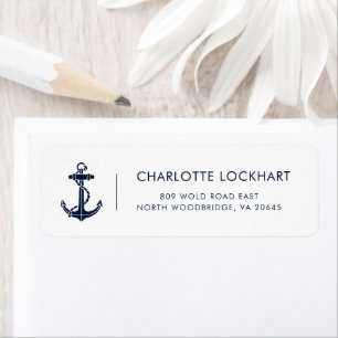 Modern Boat Anchor Nautical Return Address