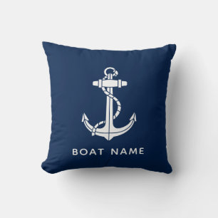Modern Boat Name Anchor Custom Cushion