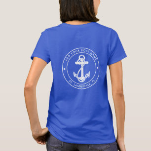Modern Boat Name Nautical Anchor Matching Vacation T-Shirt
