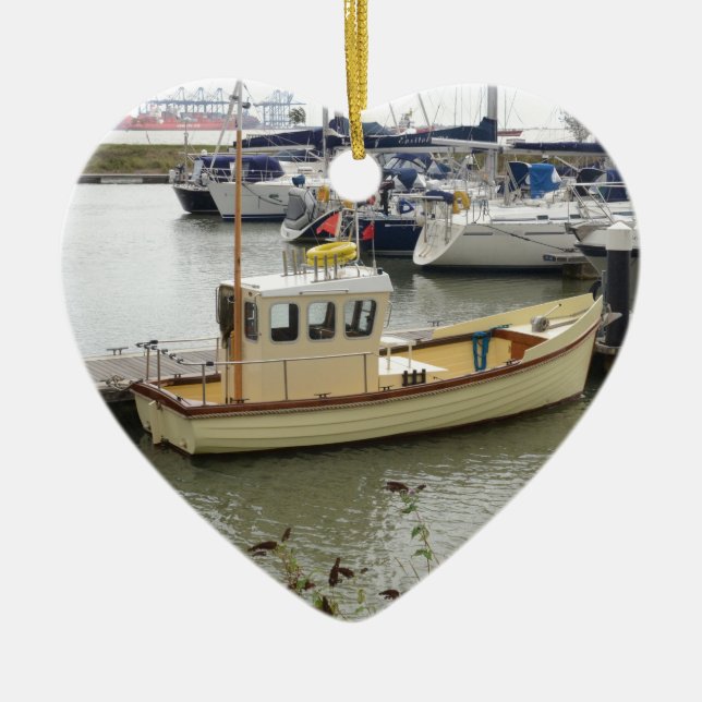 Modern Boat Traditional Style Ceramic Tree Decoration (Front)