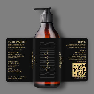 Modern Body Bath Elegant Black Gold Beauty Bottle
