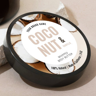 Modern Body Butter Jar Lid Round Label With Photo