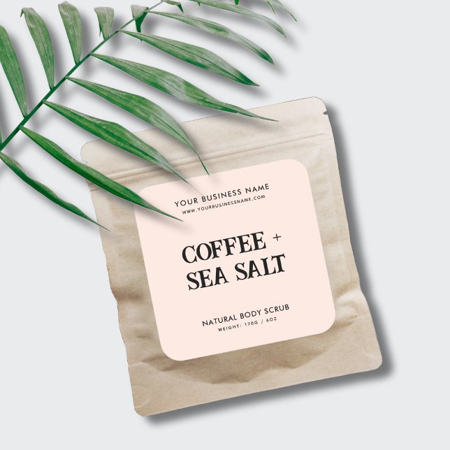 Modern body scrub elegant blush pink product label (Creator Uploaded)