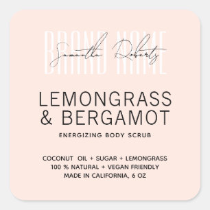 Modern body scrub pink add your brand label