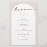 Modern Bohemian Arch Wedding menu card<br><div class="desc">Designed to coordinate with our Modern Boho Arch Collection, this modern menu card features the trendy & popular arch in white on beige pink background, paired with script font. For more advanced customisation of this design, e.g. changing layout, font or text size please click the "CUSTOMIZE" button above. Please contact...</div>