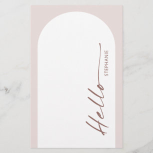 Modern Bohemian Arch Wedding menu card with name